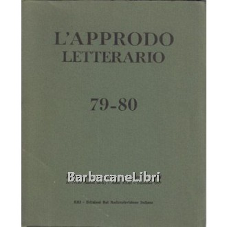 AA. VV., L'approdo letterario n. 79-80, Eri Edizioni Rai Radiotelevisione Italiana, 1977