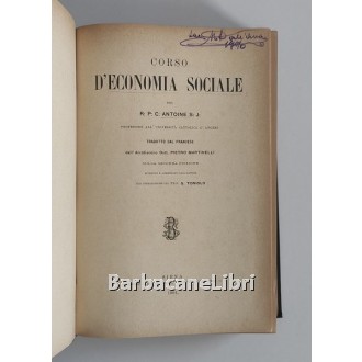 Antoine Charles, Corso d'economia sociale, Tipografia S. Bernardino, 1901