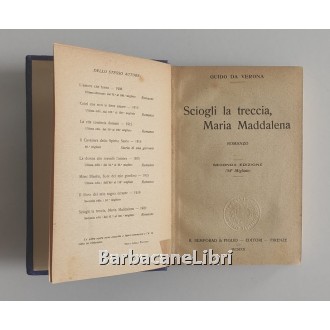 Da Verona Guido, Sciogli la treccia Maria Maddalena, Bemporad, 1920