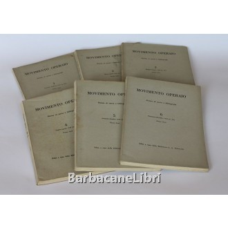 AA. VV., Movimento operaio. Rivista di storia e bibliografia (annata completa 1952), Feltrinelli, 1952